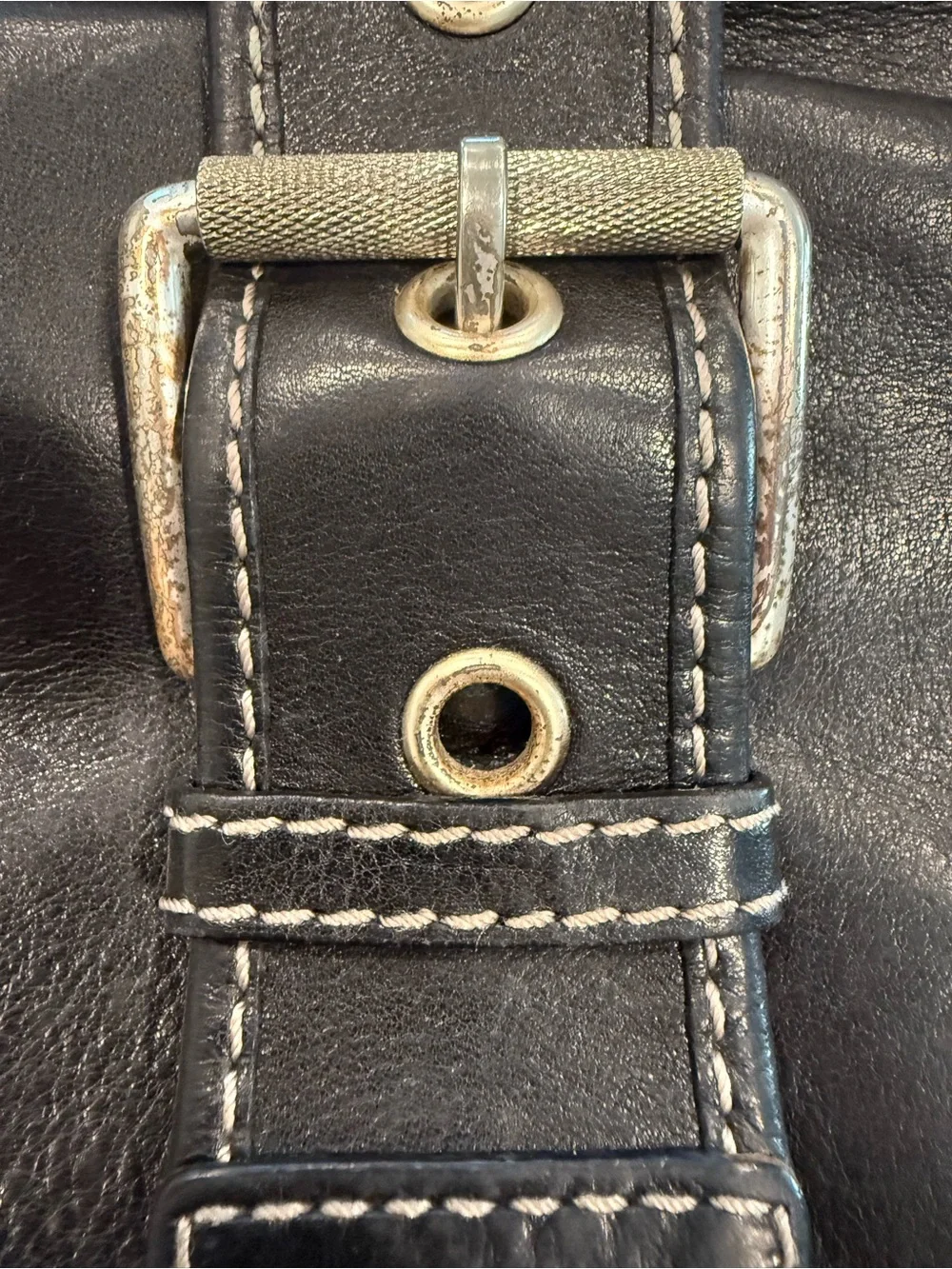 Michael Kors Black Leather Hobo Shoulder Bag Buckle Y2K Slouchy